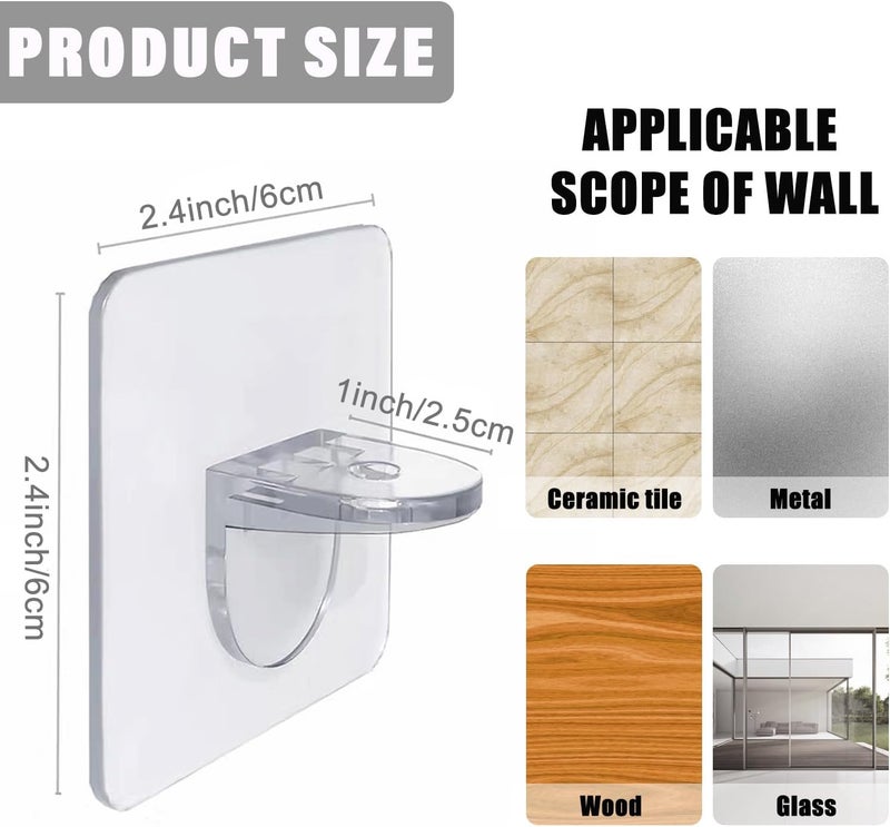 LonlyEagle 20 Pieces Plastic Shelf Support Peg,Self Adhesive Bracket,Partition Pin for Furniture Kitchen Cabinet Book Shelves Closet Brackets Clapboard Layer - Image 2